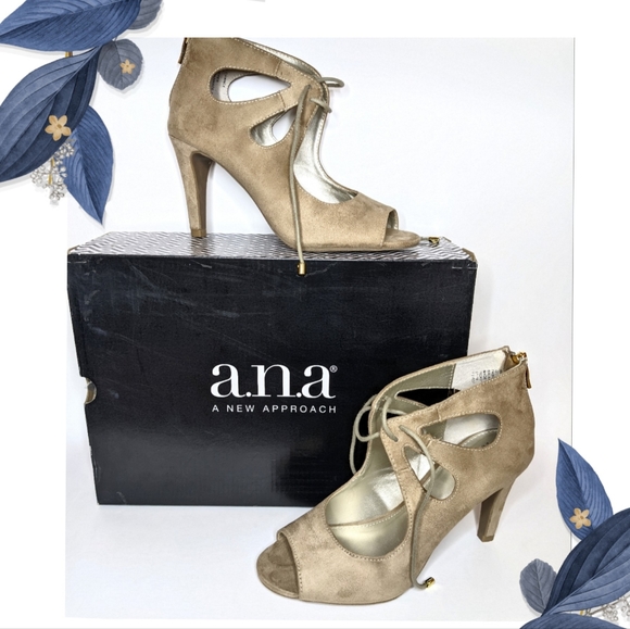a.n.a Shoes - a.n.a Lace Up Peep Toe Heels